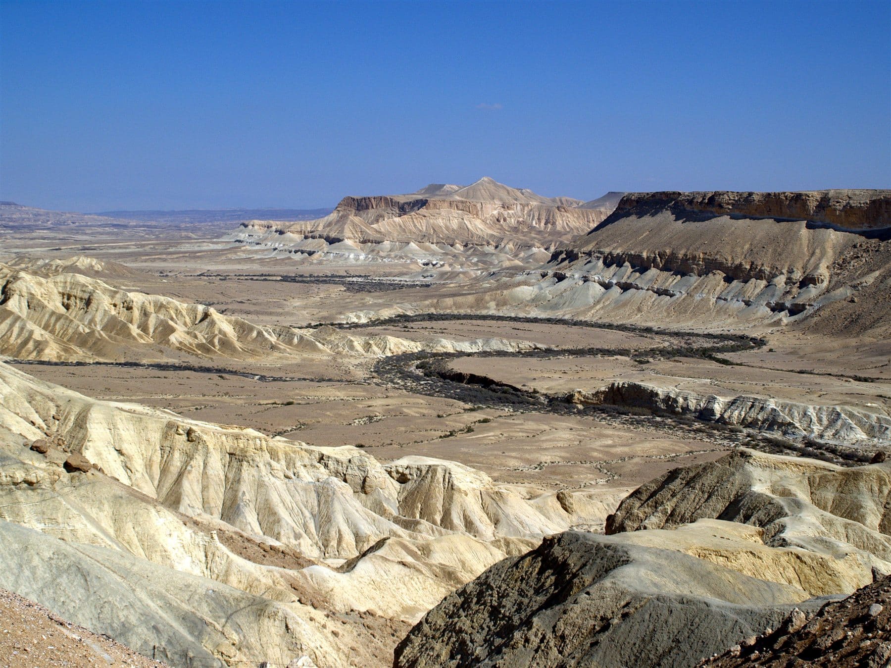 View across the Zin Valley from Midreshet Ben-Gurion in the Negev Desert