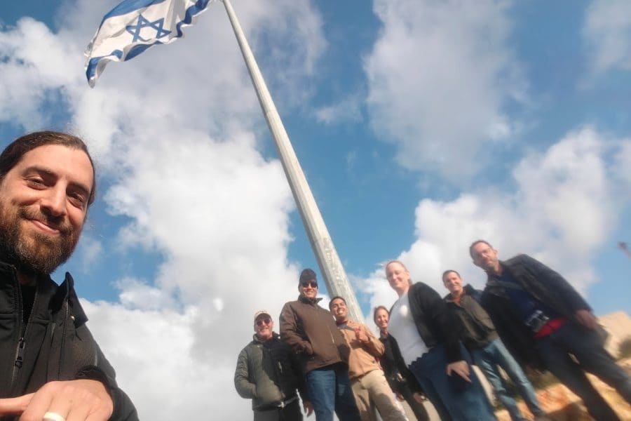 A visit to Netiv HaAsara, on the Gaza envelope border, with the Israeli flag