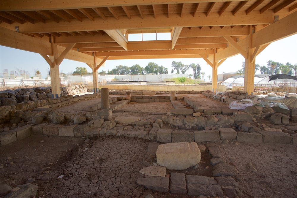 Archaeological remains of the ancient synagogue at Magdala
