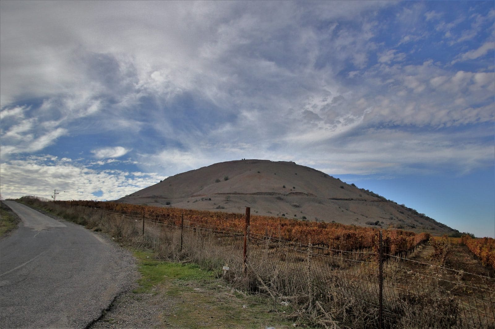 Volcanic landscape around Mount Bental in the Golan Heights