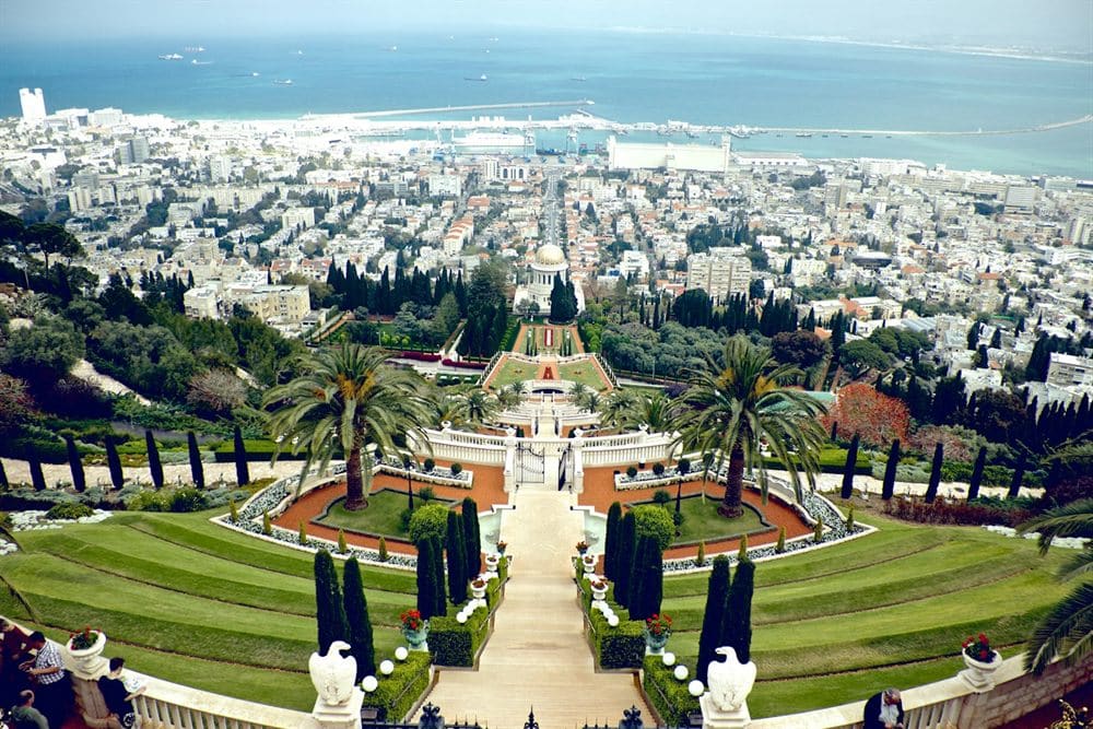 Bahá'í Gardens and Shrine of the Báb overlooking Haifa