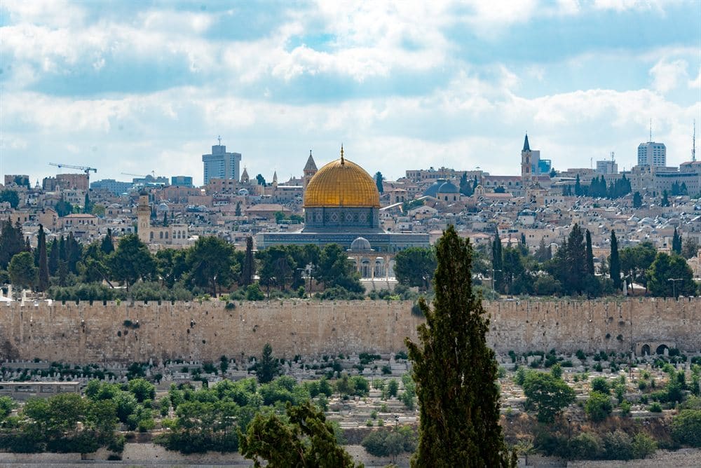 Panoramic view of Jerusalem's Old City from the Mount of Olives
