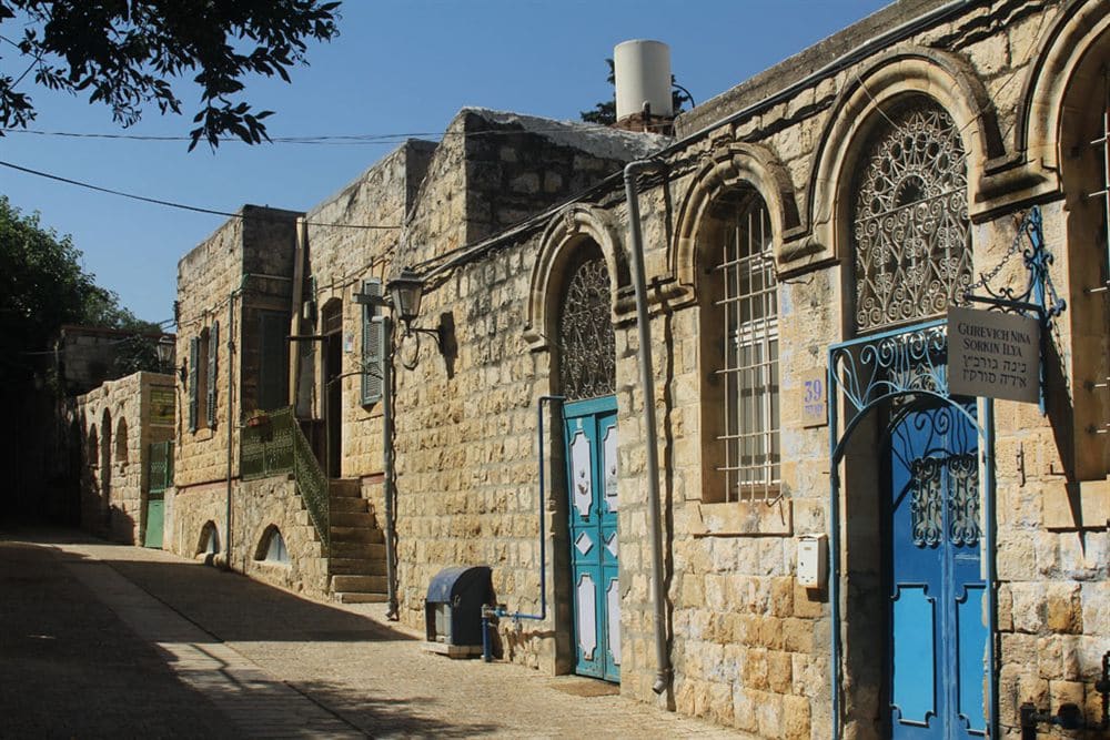 Blue-painted lane in the Old City of Safed